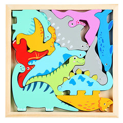 3D Cartoon Animal Wooden Puzzle for Early Learning