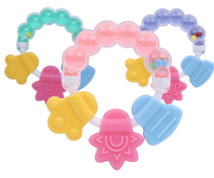 Baby Rattle Teether Silicone Chew Toys for Infants