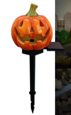 Solar Outdoor Halloween Jack-o'-Lanterns (One Set)