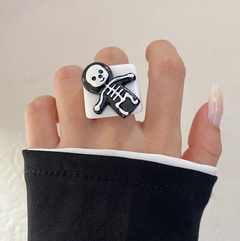 Halloween Knuckle Ring Set with Pumpkin, Bat, Ghost