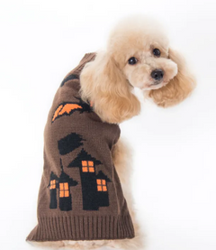 Halloween Pumpkin Sweater Dog Clothes