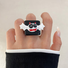 Halloween Knuckle Ring Set with Pumpkin, Bat, Ghost
