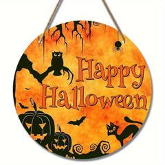 Wooden Pumpkin Head Halloween Logo Decor (One Piece)