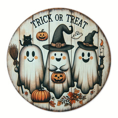 Wooden Pumpkin Head Halloween Logo Decor (One Piece)