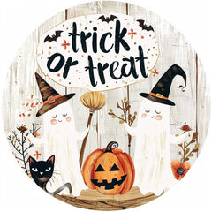 Wooden Pumpkin Head Halloween Logo Decor (One Piece)