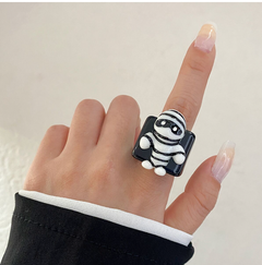 Halloween Knuckle Ring Set with Pumpkin, Bat, Ghost