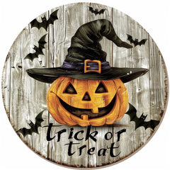 Wooden Pumpkin Head Halloween Logo Decor (One Piece)