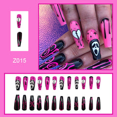 Halloween Ghost Face Nail Stickers with Blood Drops