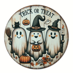 Wooden Pumpkin Head Halloween Logo Decor (One Piece)
