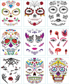 Waterproof Halloween Face Tattoo Stickers for Parties