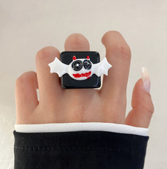 Halloween Knuckle Ring Set with Pumpkin, Bat, Ghost