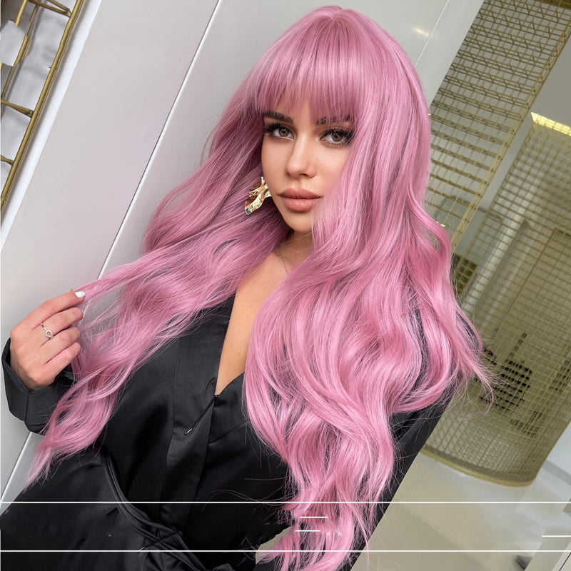Long Curly Purple Wig for Halloween and Christmas