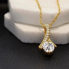 Elegant Zircon Herringbone Pendant