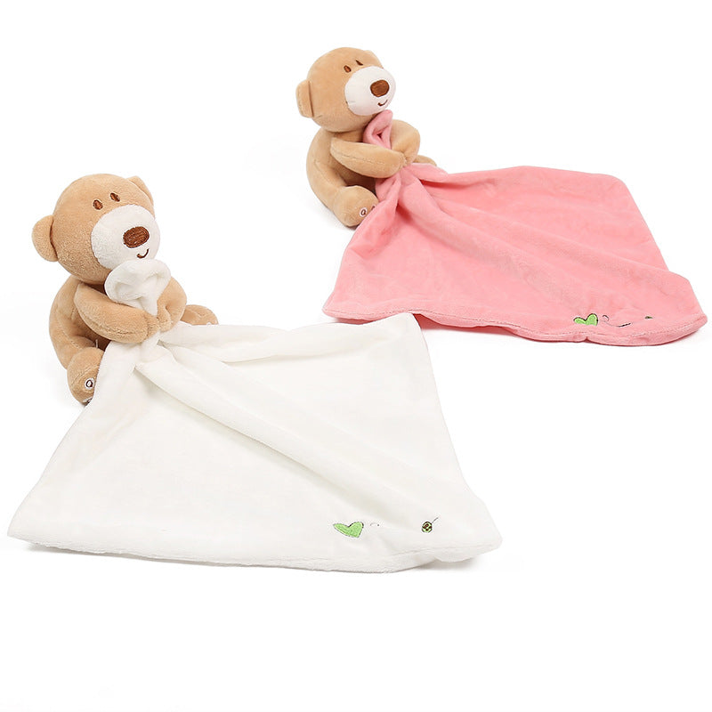 Soft Bear Comfort Blanket and Toy for Infants