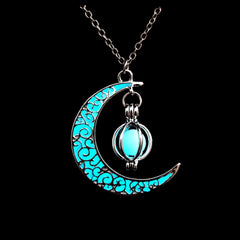 Luminous Moon Pumpkin Pendant Necklace for Halloween
