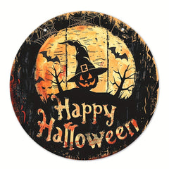 Wooden Pumpkin Head Halloween Logo Decor (One Piece)