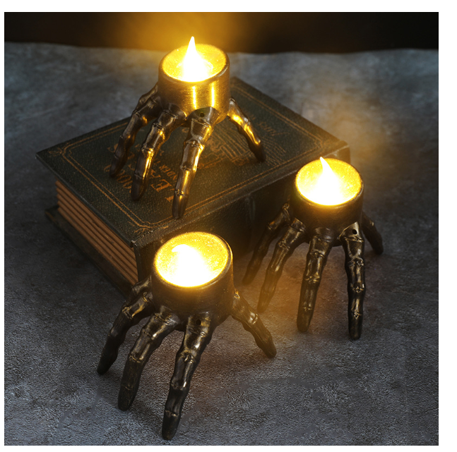 Halloween Skull LED Candle Lantern for Home Decoration